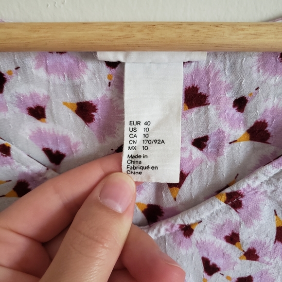H&M Blouse Pink Printed Size 10 - Picture 5 of 10